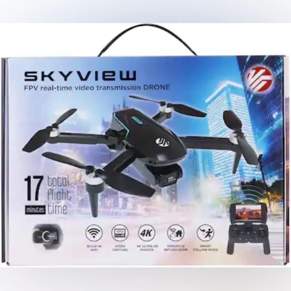 SkyView FPV 4K Camera Drone NWT | WiFi Live Video | 17 Min Flight